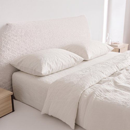 Housse de couette en gaze de coton lavé Blanc 260 x 240 cm - Mykonos