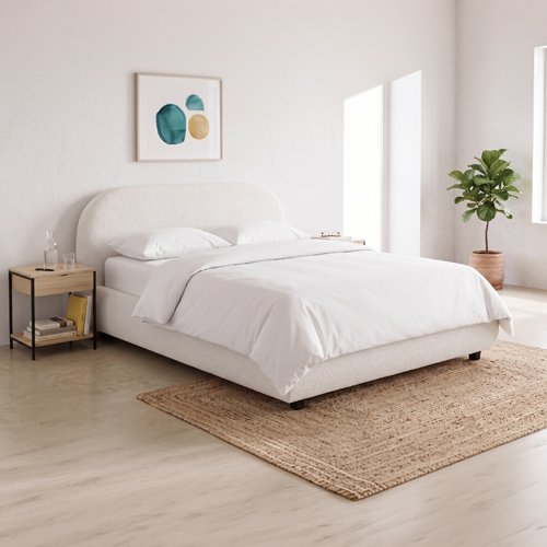 Ensemble Housse de couette & 2 taies d'oreiller en percale de coton blanc 240x220 cm - Venezia