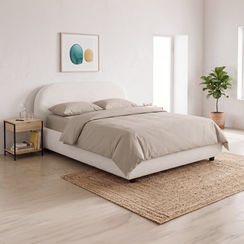 Ensemble Housse de couette & 2 taies d'oreiller en percale de coton lin 260x240 cm - Venezia