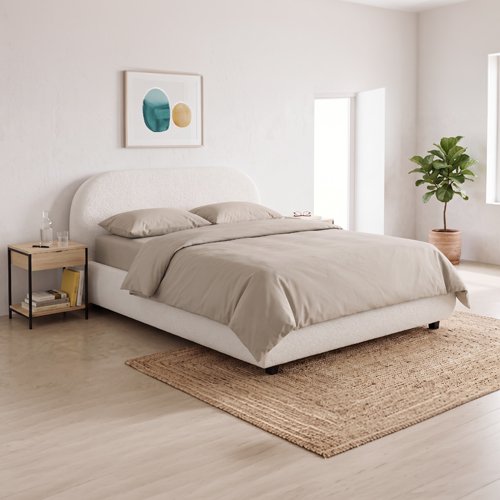 Drap Housse en percale de coton lin 160x200 cm - Venezia