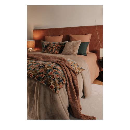 Housse de coussin en velours imprimé bleu de Prusse 40x 60 cm - Boston
