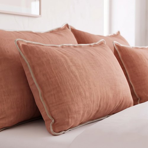 Housse de coussin en lin lavé Mocaccino 40 x 60 cm - Seoni