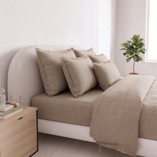 Housse de coussin en lin lavé naturel 40 x 60 cm - Seoni