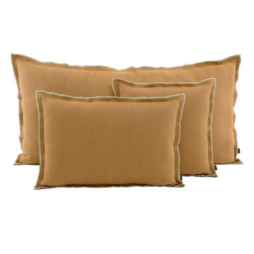 Housse de coussin en lin lavé tabac 40 x 60 cm - Seoni