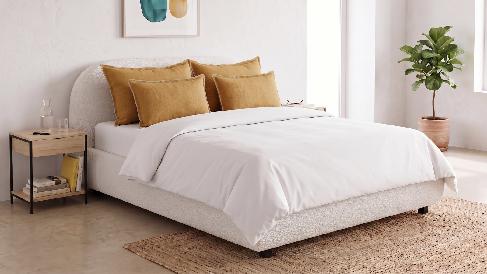 Housse de coussin en lin lavé tabac 40 x 60 cm - Seoni