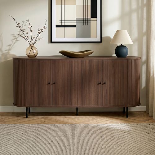 Buffet 4 portes effet noyer 180 cm - Piera