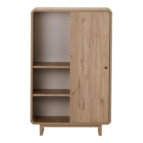 Buffet haut 1 porte 3 niches effet chêne clair 70 cm - Kelsa