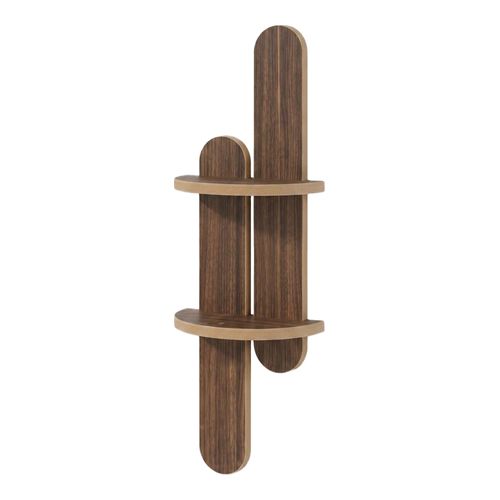 Étagère murale 2 niveaux effet wengé 26 cm - Sena