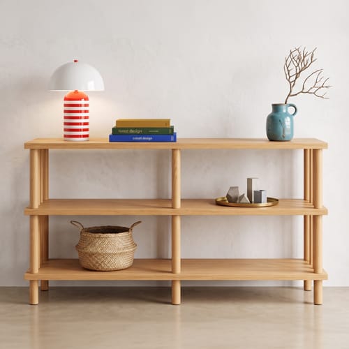 Console 4 niches effet pin 120 cm - Yalia