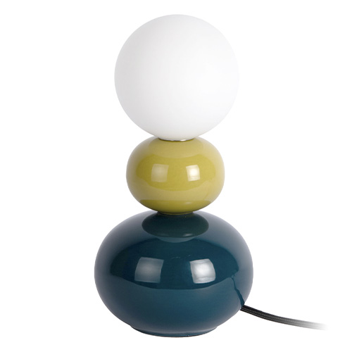 Lampe à poser décorative bleu pétrole & vert olive - Firenze