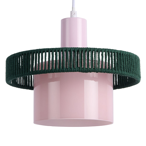 Suspension bicolore rose & vert forêt - Firenze