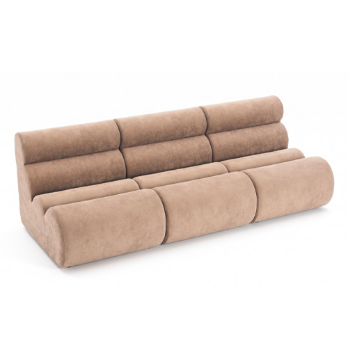 Lot de 3 chauffeuses modulables en tissu chenille moka - Billie