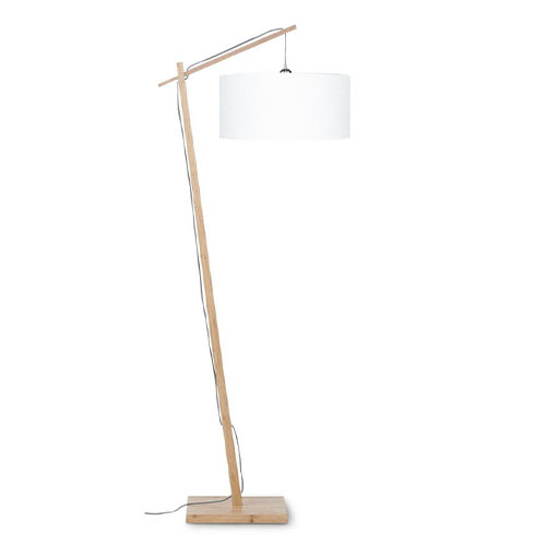 Lampadaire en bambou abat jour en lin blanc - Collection Andes - Good&Mojo