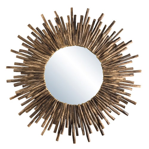 Miroir rond soleil en branches - Collection Clara