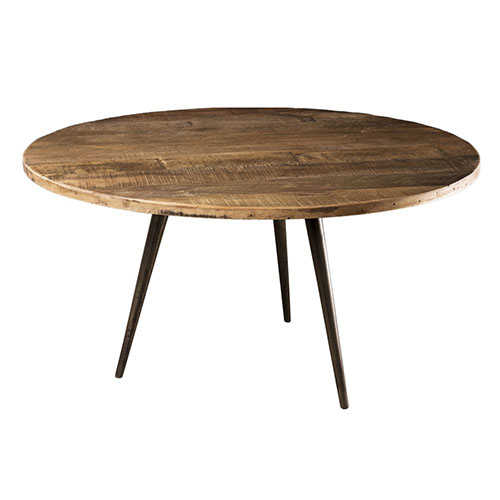 Table basse 75x75cm en teck recyclé et métal - Athena