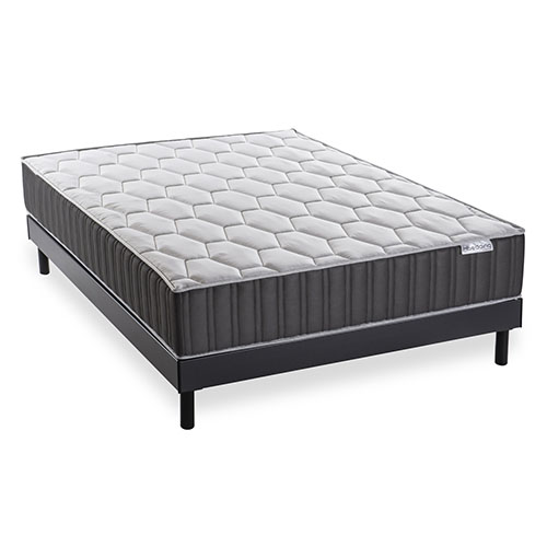 Ensemble matelas mémoire + sommier 90x190 Memo Prestige Hbedding - Mousse ergo, mousse HR 35kg et mousse effet mémoire de forme