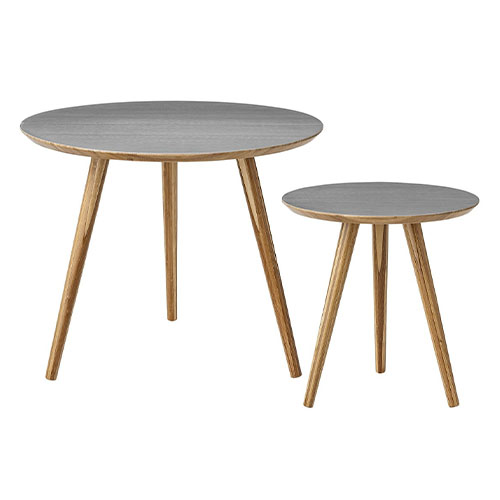 Lot de 2 tables basses grises - Collection Cortado