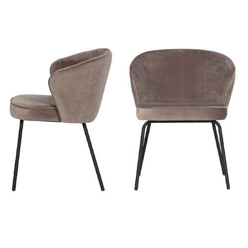 Lot de 2 chaises en velours gris - Collection Admit - BePureHome