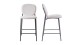 Lot de 2 tabourets de bar en tissu bouclé beige, piètement métal noir - Betty