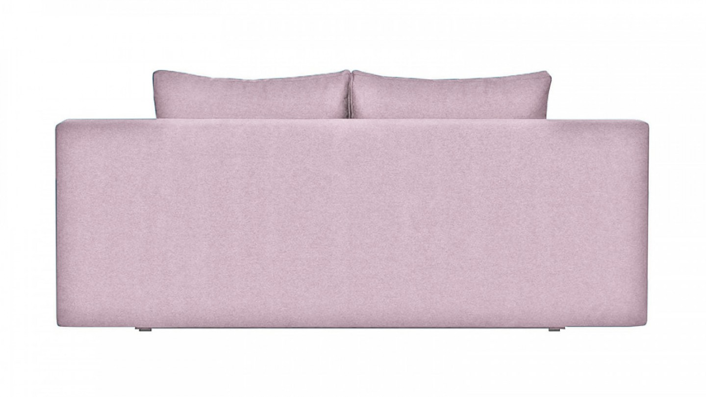 Canapé convertible 3 places avec coffre de rangement en tissu rose pâle - Laria New