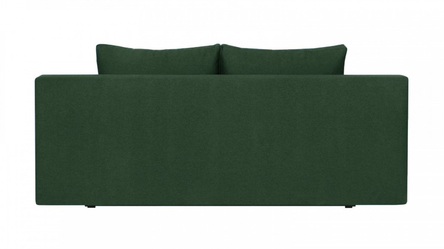 Canapé convertible 3 places avec coffre de rangement en tissu vert foncé - Laria New