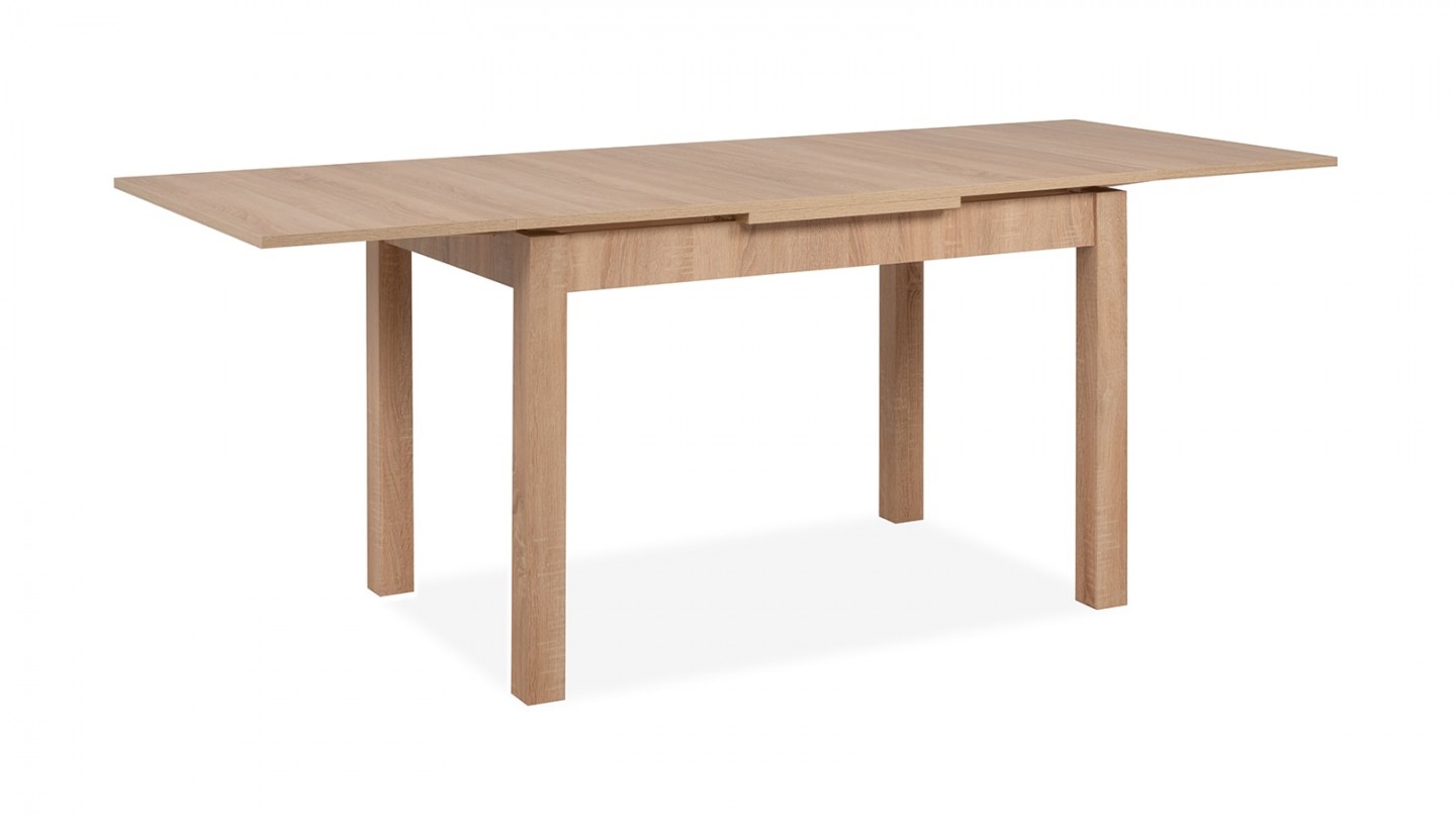 Table à manger extensible 6 à 8 personnes effet chêne 120/200 cm - Louca