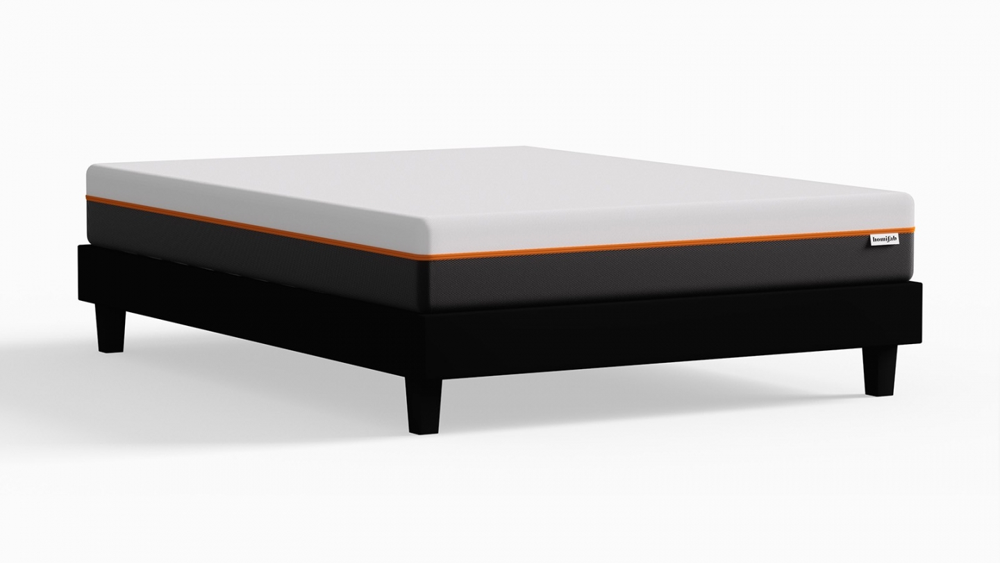 Ensemble Lit 160x200 Cm November - Matelas Mémoire De Forme 16cm + Sommier Avec Tête De Lit LED - Noir, Livraison Rapide
