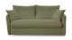Canapé convertible 3 places en velours côtelé vert kaki - Ouverture express - Couchage quotidien - Gina