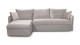 Canapé d'angle convertible réversible 5 places en velours taupe - Ouverture express - Couchage quotidien - Gina