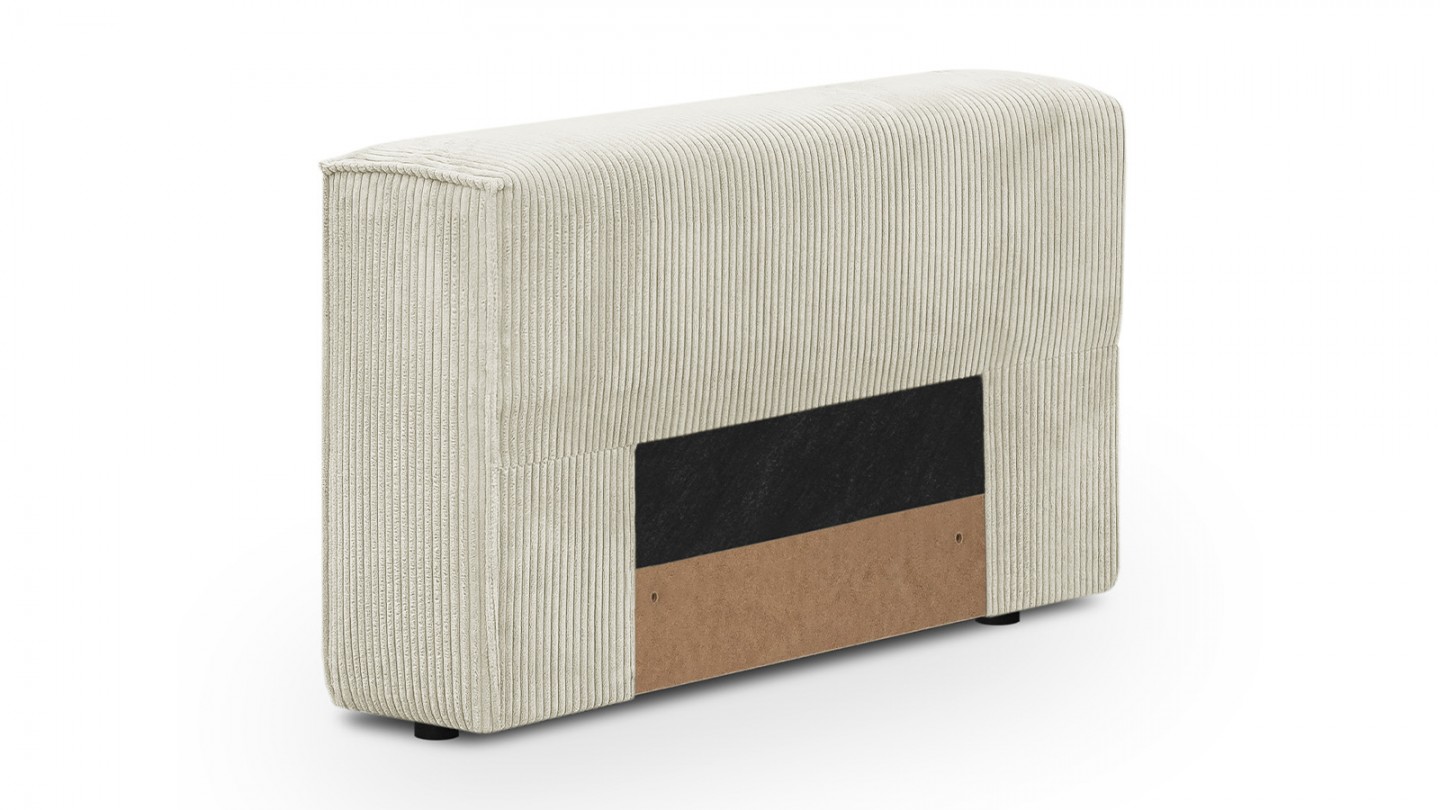 Canapé d'angle modulable convertible 7 places avec coffre de rangement en velours côtelé beige - Harper Mod