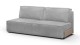 Module canapé convertible 2 places avec coffre de rangement en velours côtelé gris clair - Harper Mod