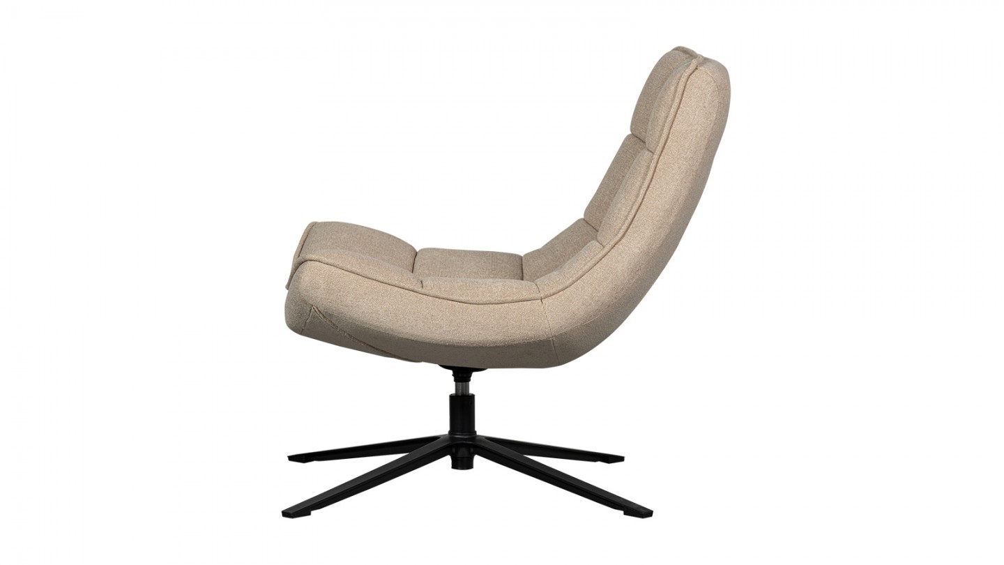 Fauteuil pivotant en tissu beige - Maudi