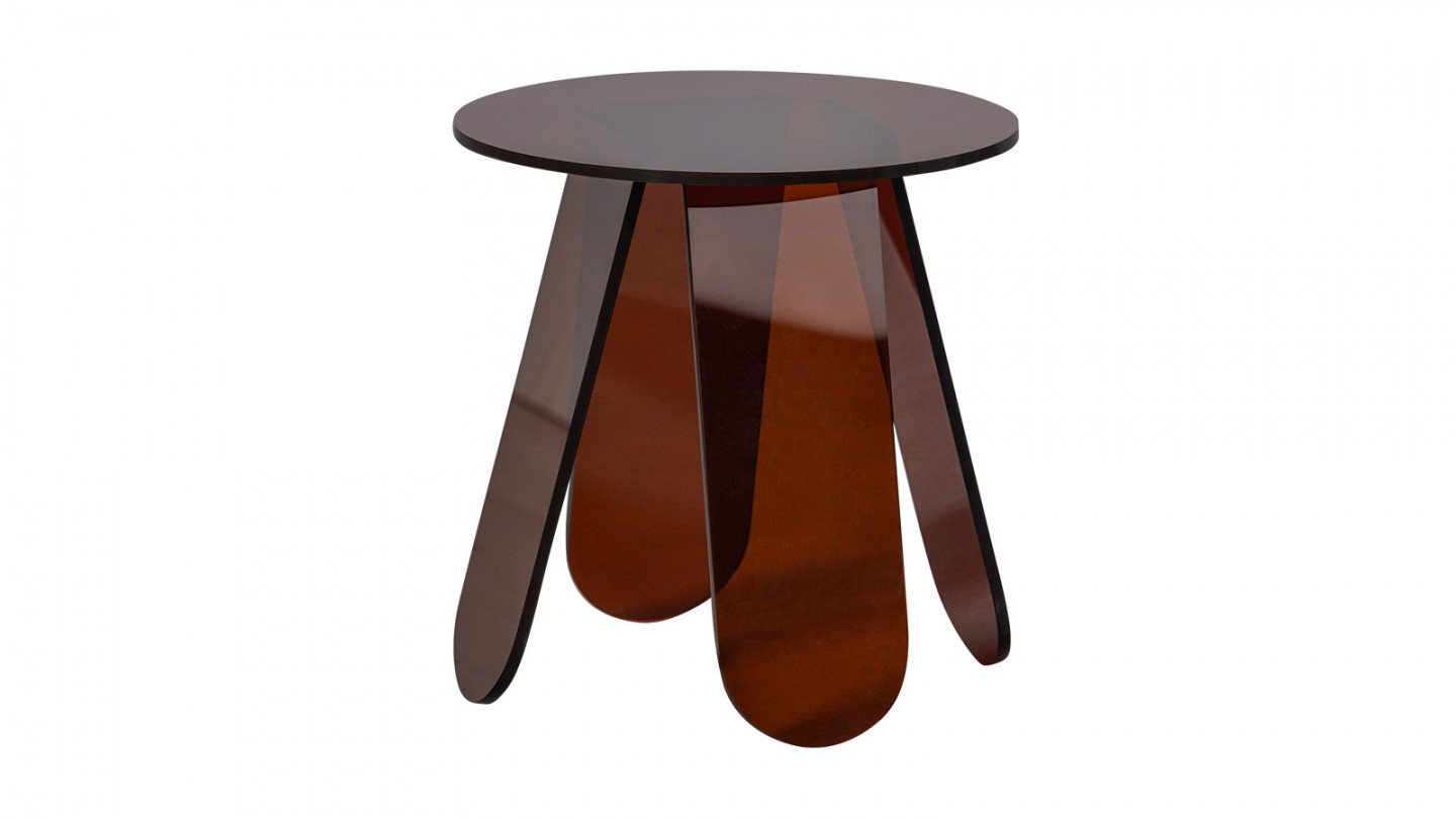 Table d'appoint ronde brun/rouge 40 cm - Walt