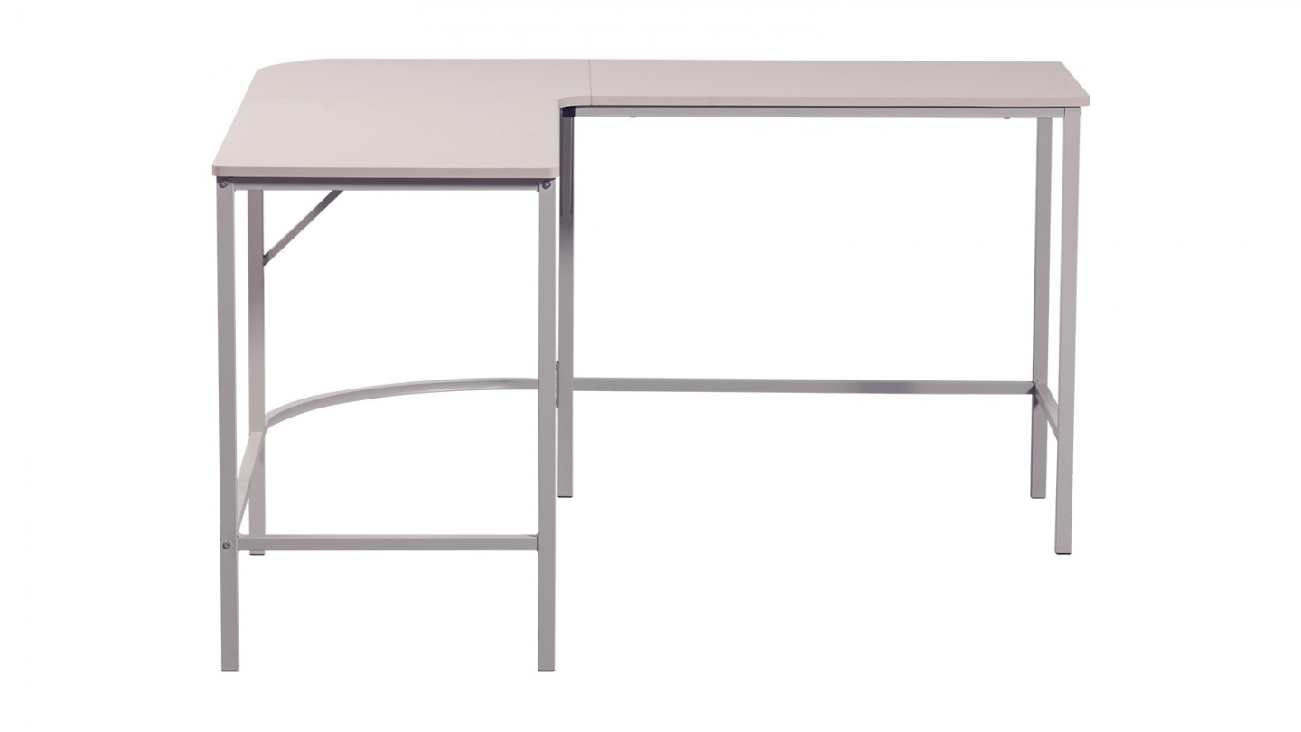 Bureau d'angle naturel/gris clair 135 cm - Mike