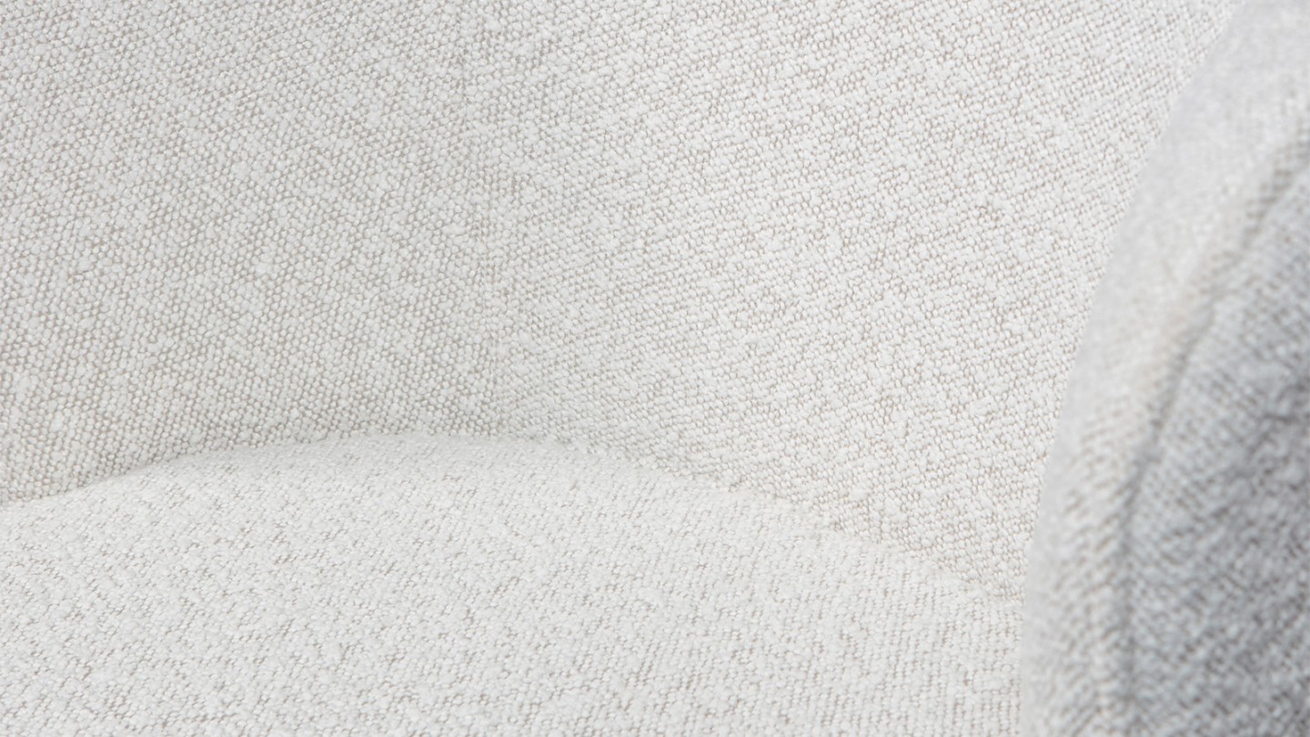 Chaise de salle à manger en tissu bouclé écru - Admit