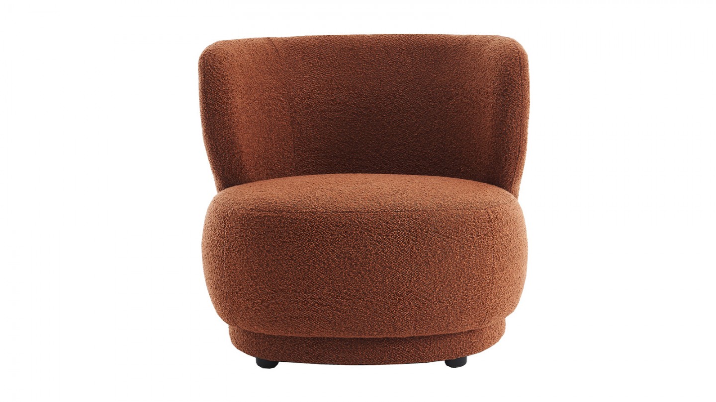 Fauteuil en tissu bouclette rouille - Ester