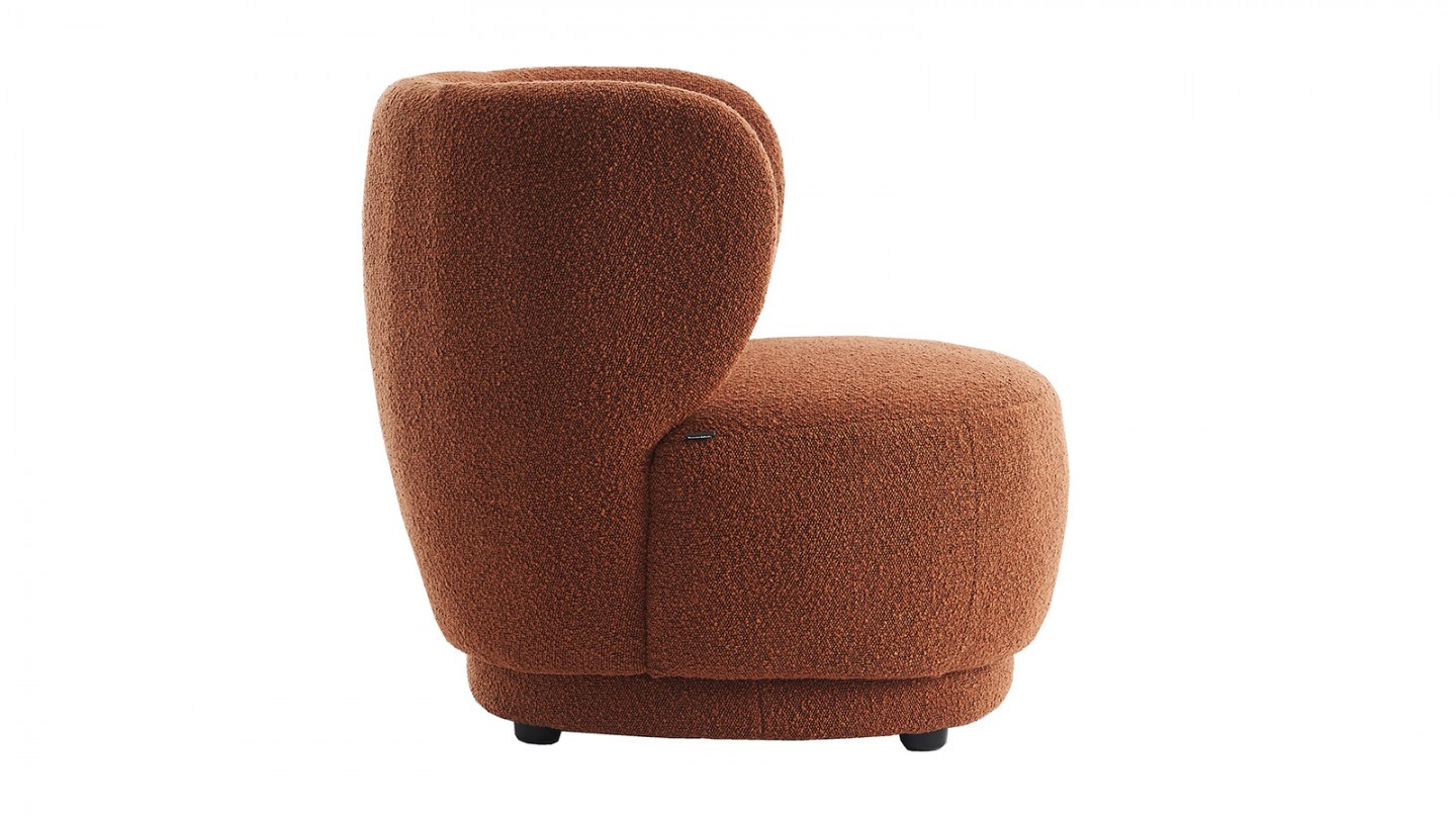 Fauteuil en tissu bouclette rouille - Ester