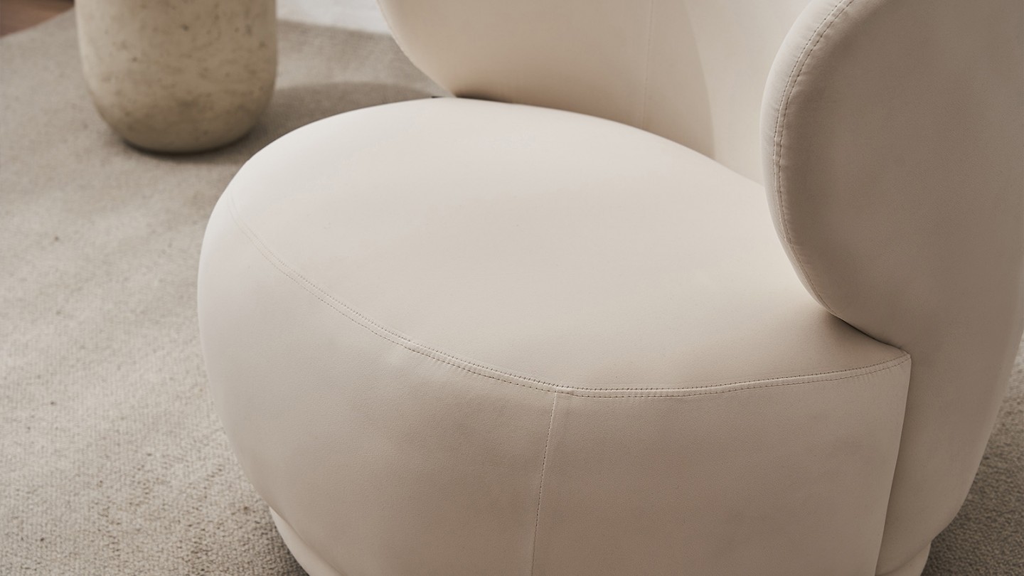 Fauteuil en velours beige - Ester