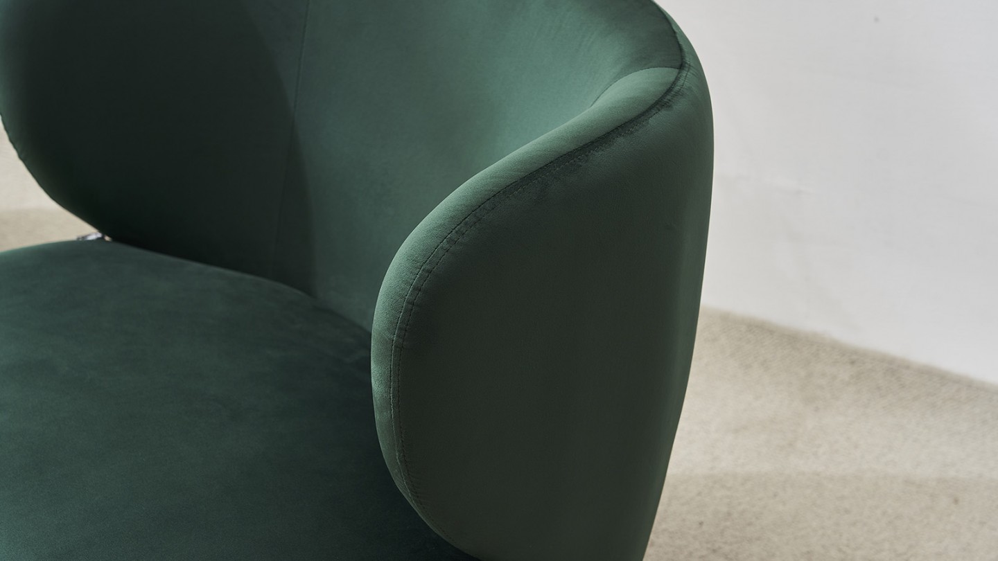 Fauteuil en velours vert - Ester