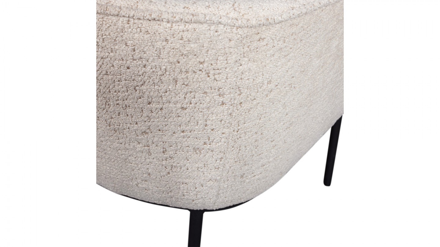 Chaise de salle à manger en tissu bouclé beige - Leon