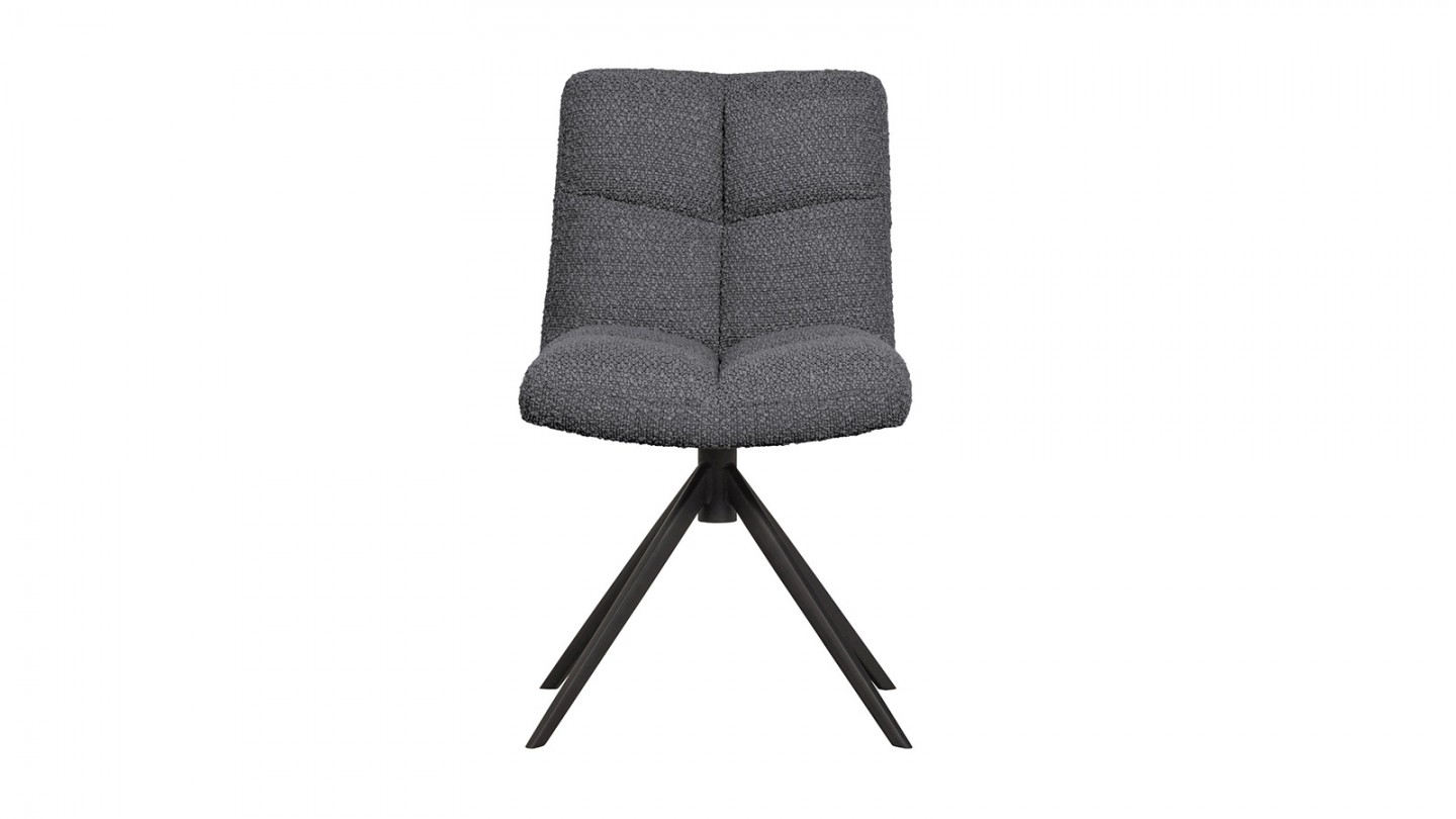 Chaise pivotante en tissu bouclé anthracite - Vinny