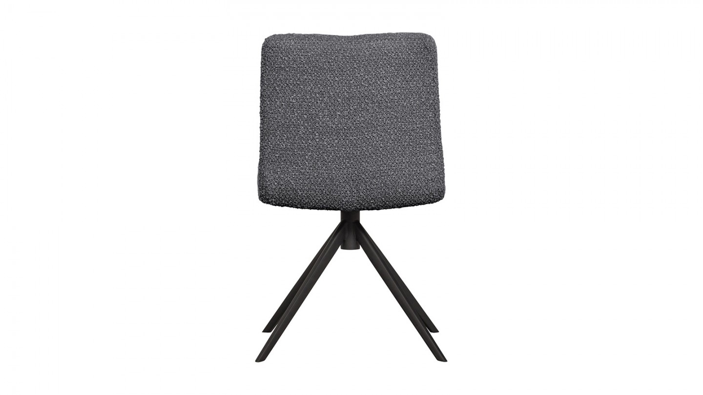 Chaise pivotante en tissu bouclé anthracite - Vinny