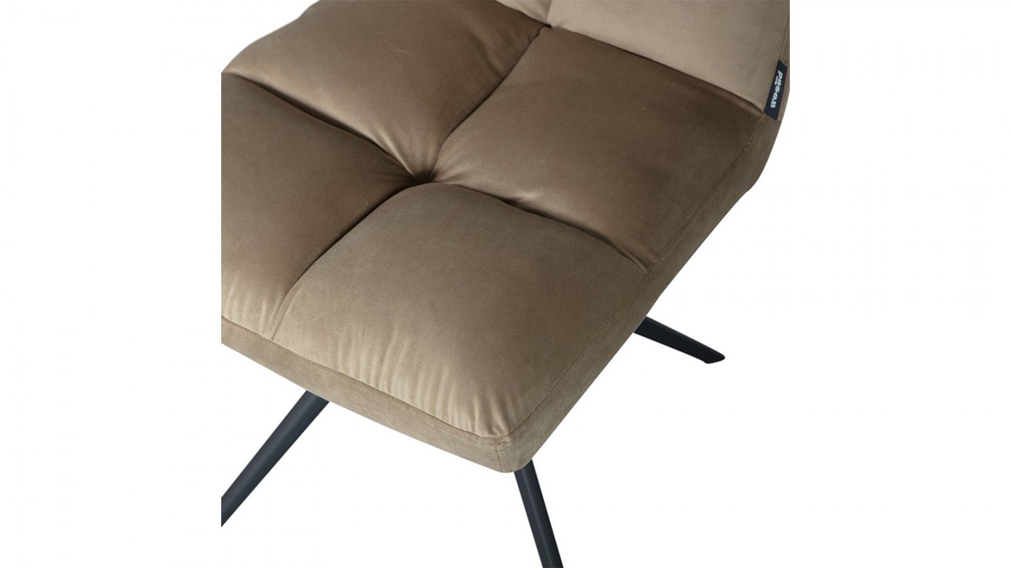 Chaise pivotante en velours vert kaki - Vinny