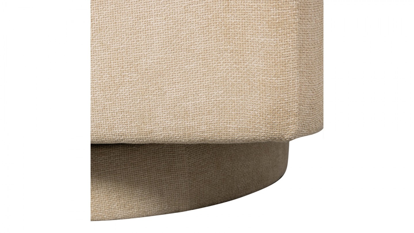 Fauteuil pivotant en tissu chenille beige - Oscar