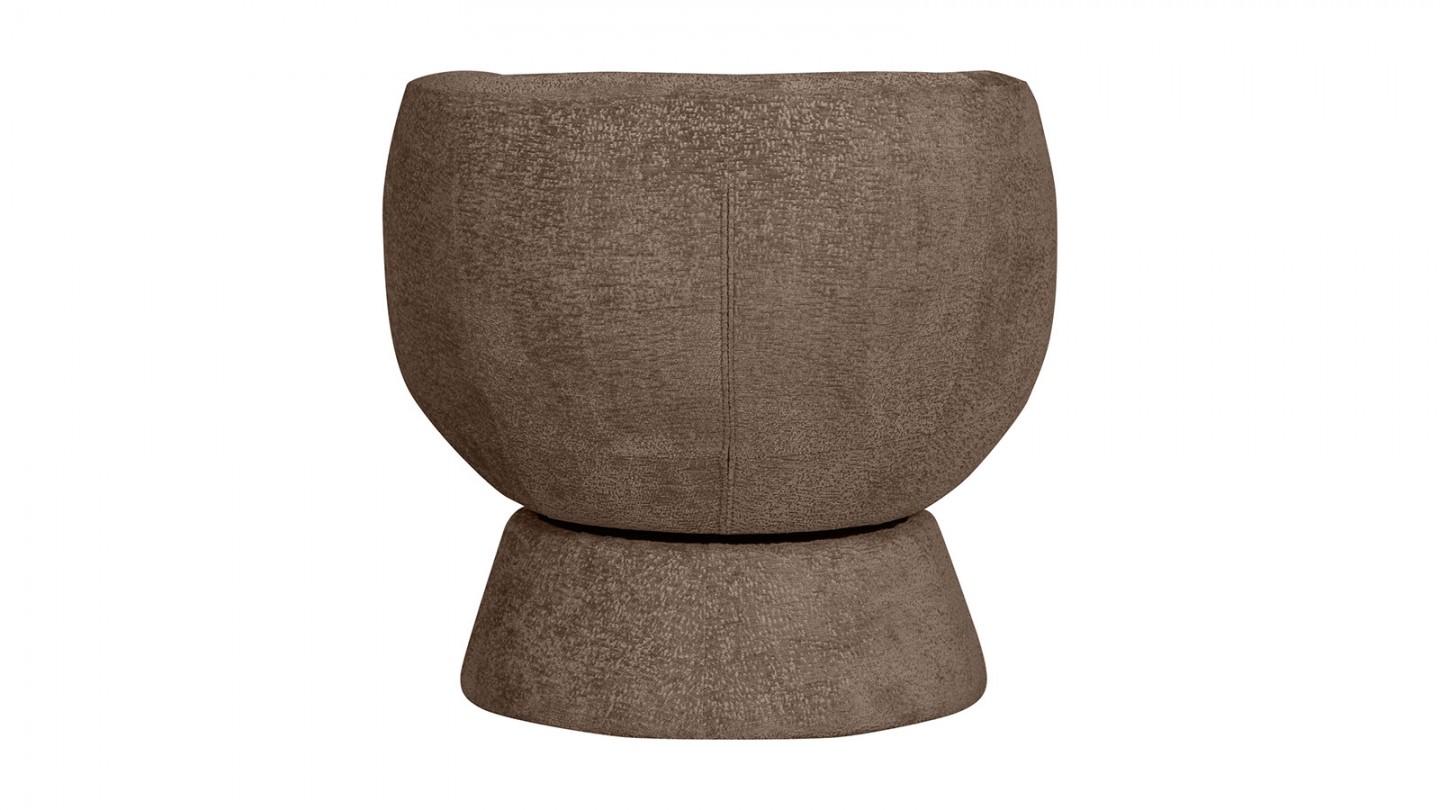 Fauteuil pivotant en tissu chenille marron - Shuffle