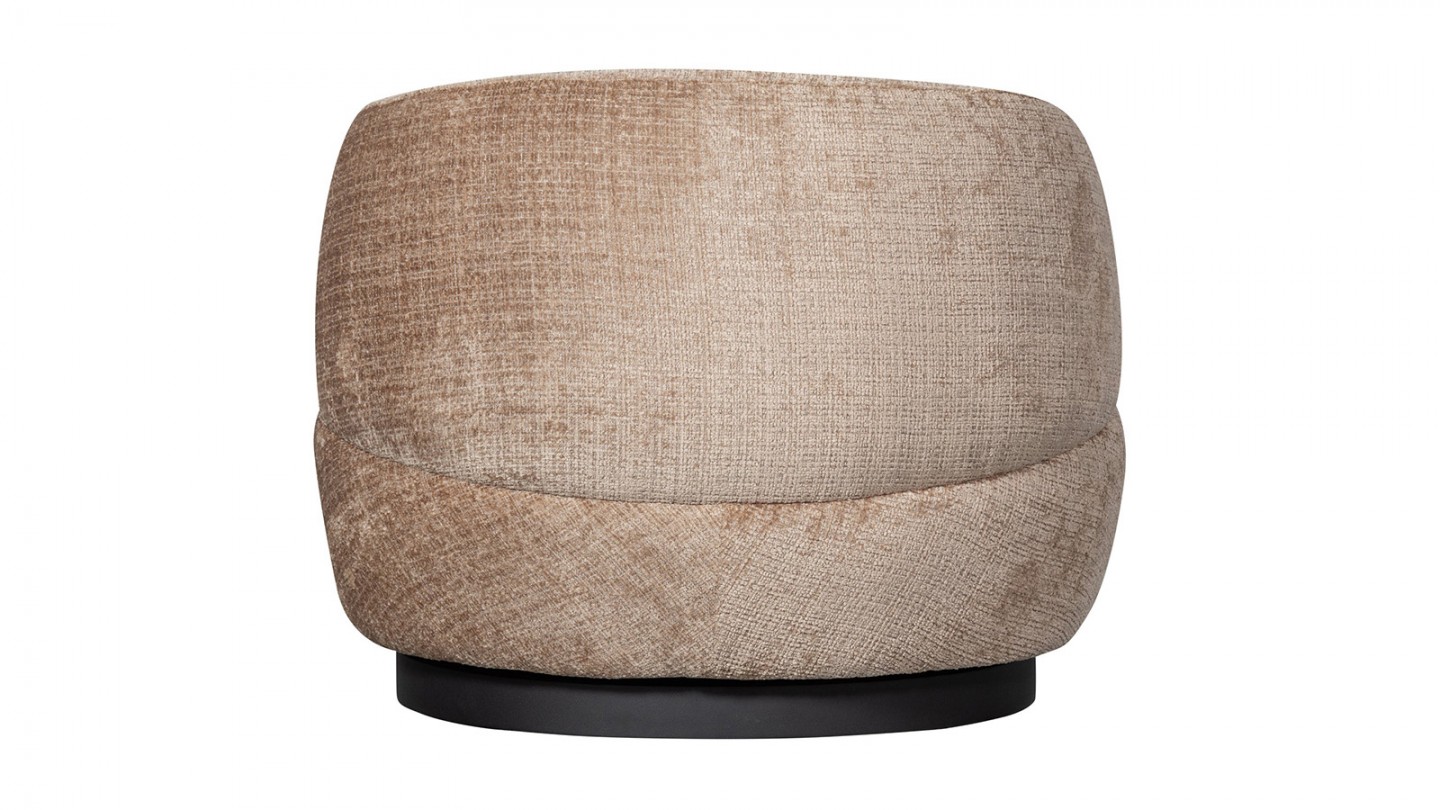 Fauteuil pivotant en tissu chenille sable - Woolly