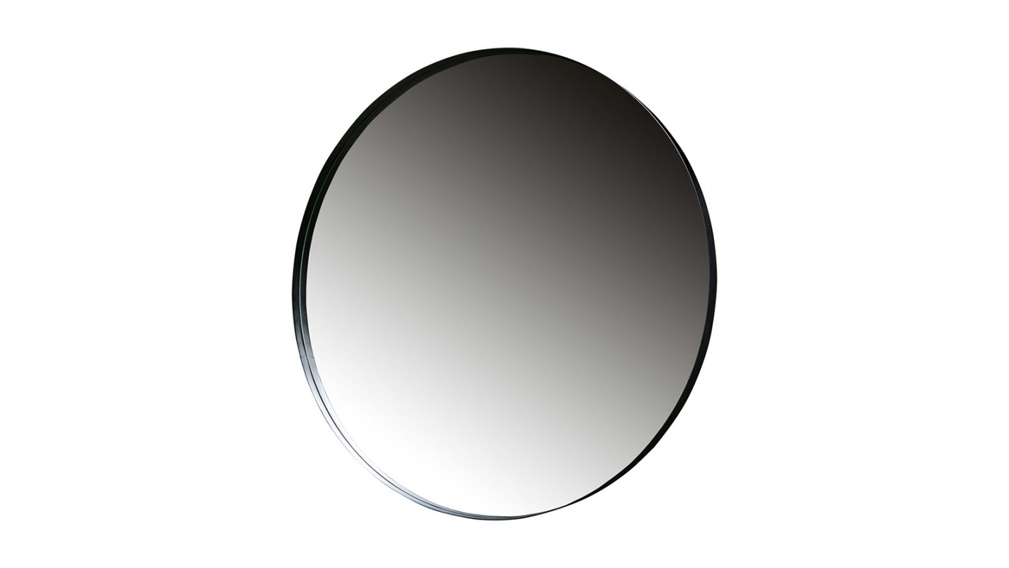 Miroir rond 115 cm en métal noir - Doutzen