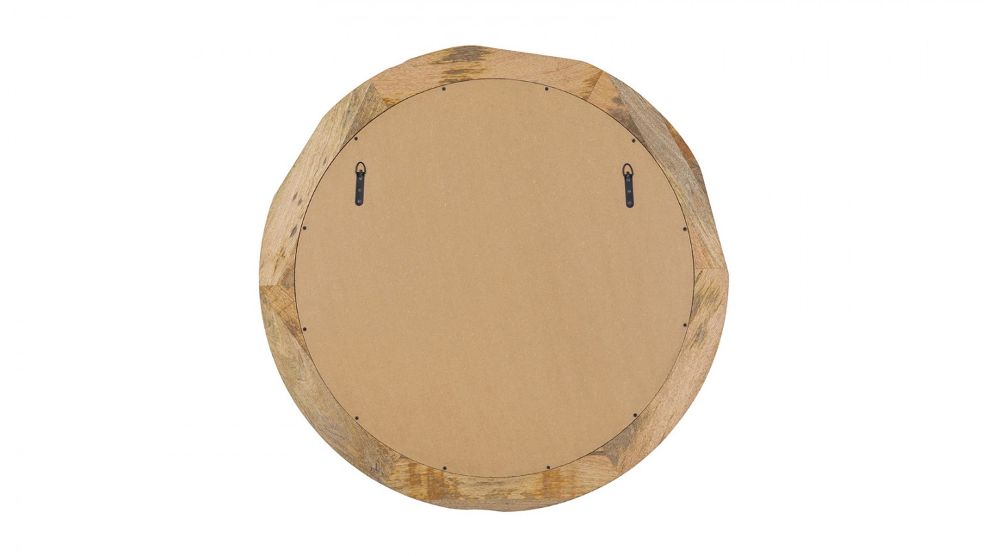 Miroir rond en bois de manguier 100cm - Rion