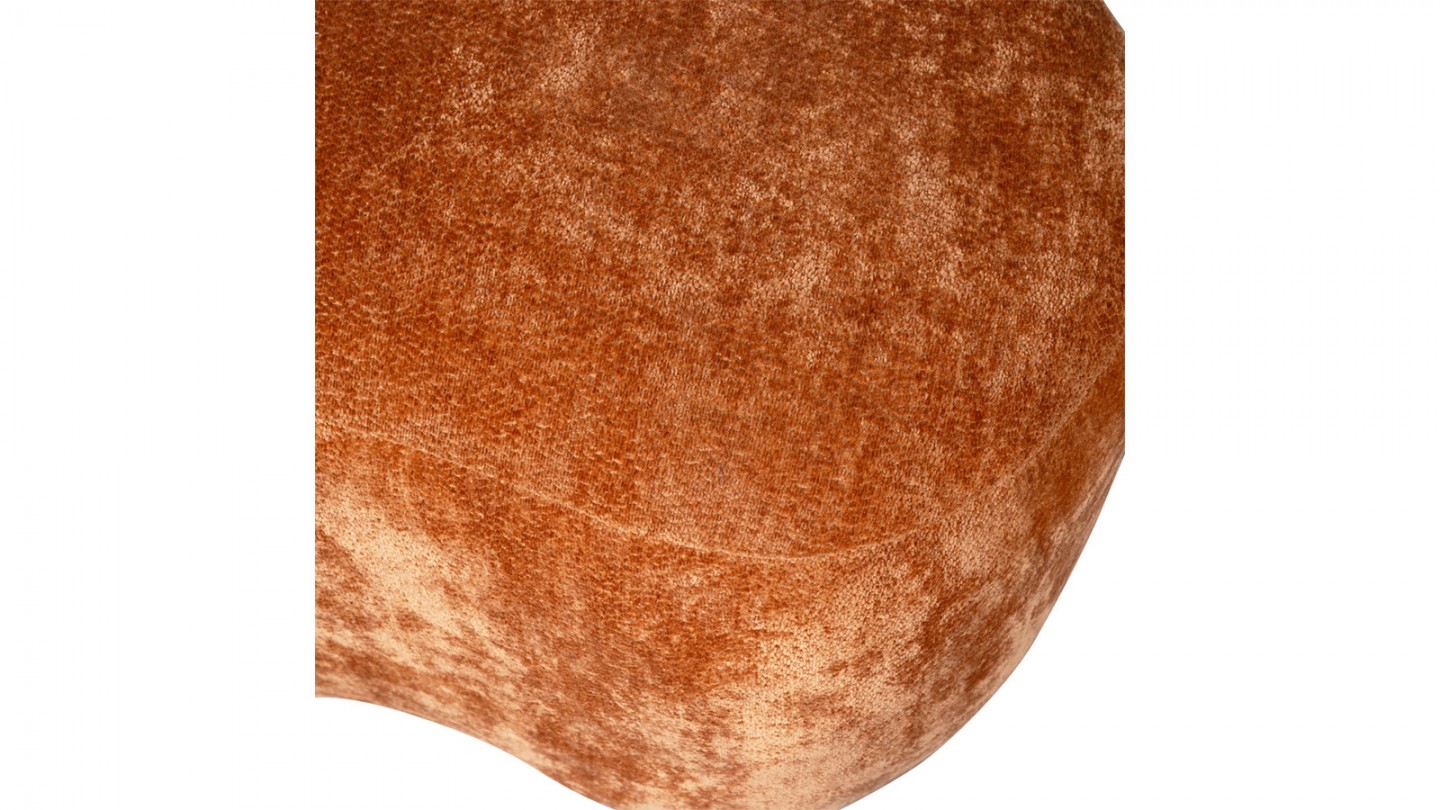 Pouf modulable en tissu chenille orange - Popular