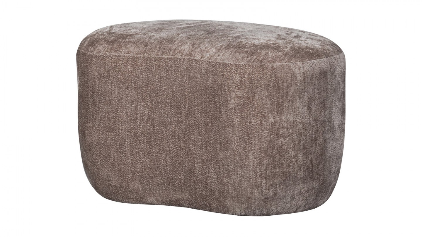 Pouf modulable en tissu chenille Taupe - Popular